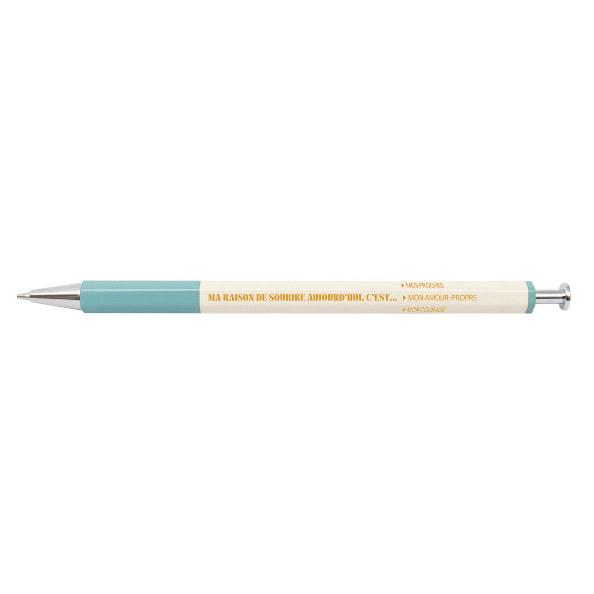 Stylo avec messages quotidiens - Ma raison de sourire aujourd'hui, c'est...