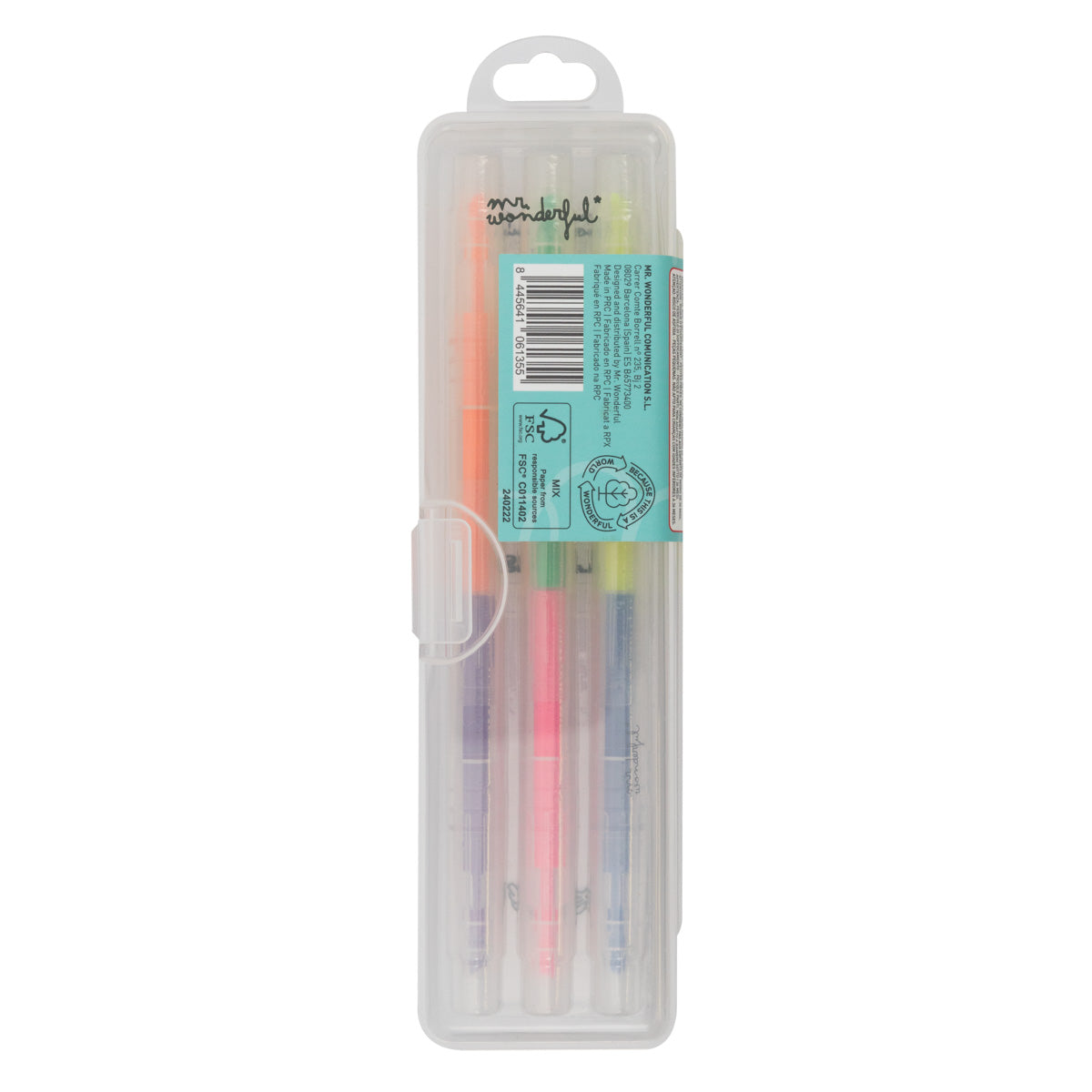 Set of 3 double-ended markers - Life is colourful