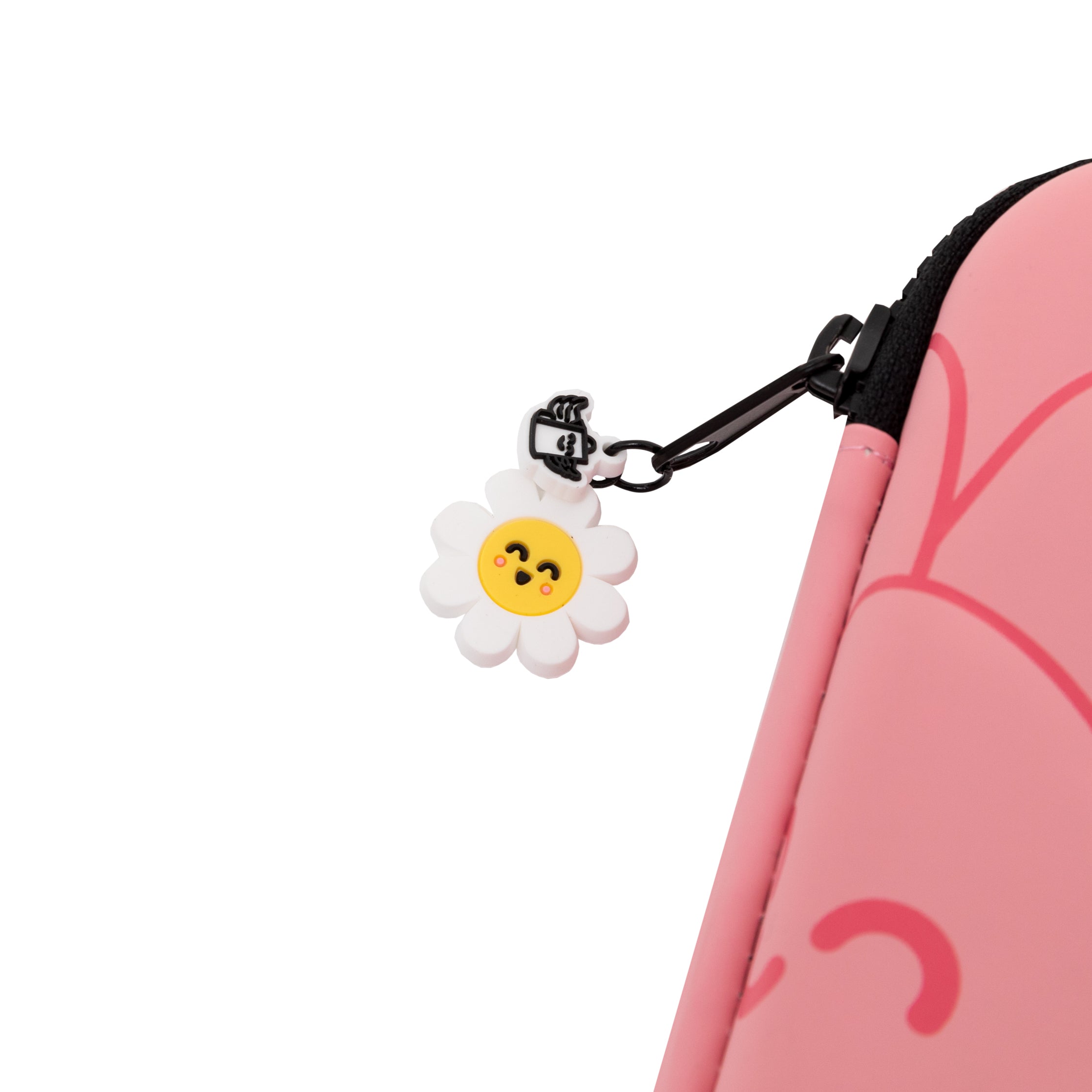 Estuche rosa con margarita colgante de Mr. Wonderful