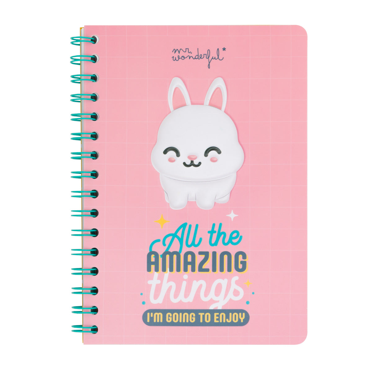 Caderno A5 3D Rabbit - Todas as coisas incríveis que vou aproveitar.