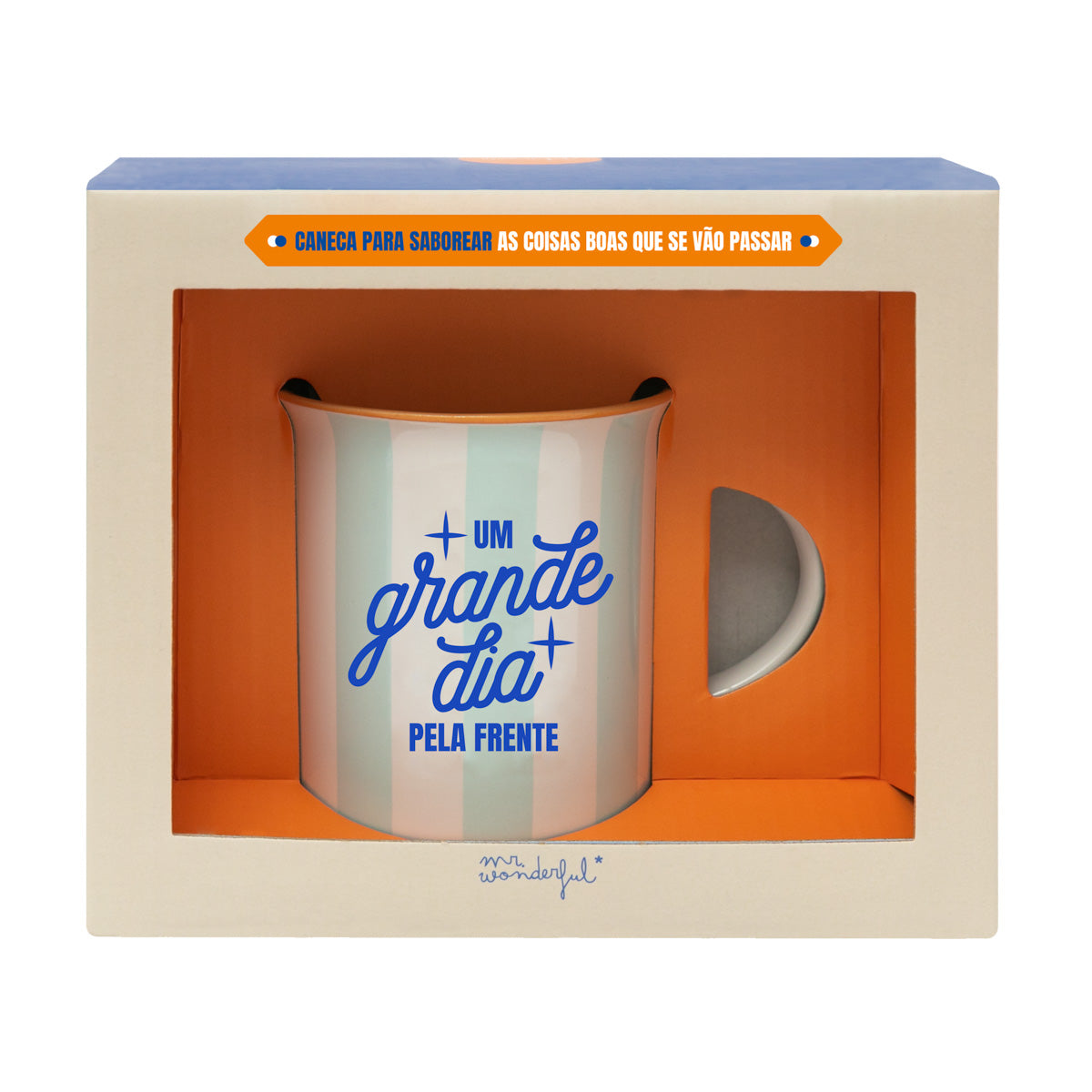 Caneca azul - Um grande dia pela frente