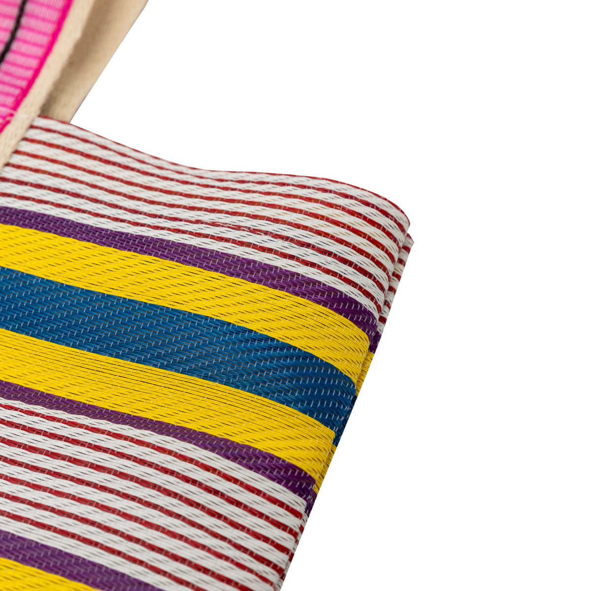 Bolsa com padrão de listras - Azul, verde e laranja