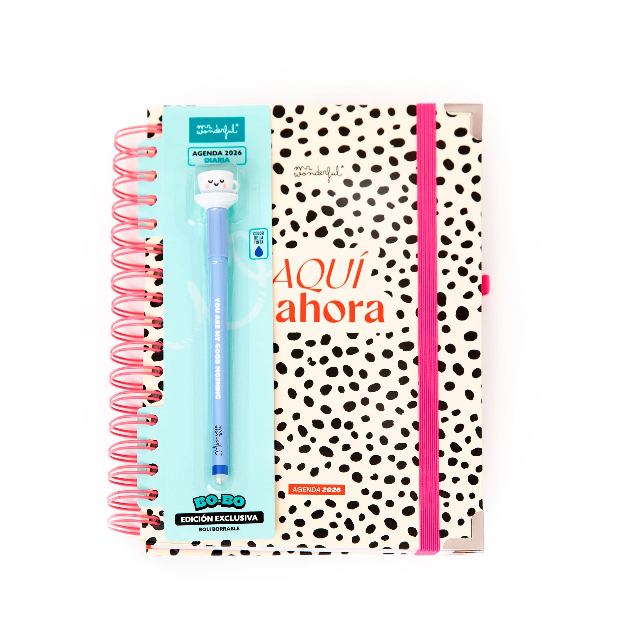 Agenda Office 2026 Diaria - Aquí y ahora | Mr.Wonderful con boli borrable Bo-Bo gratis