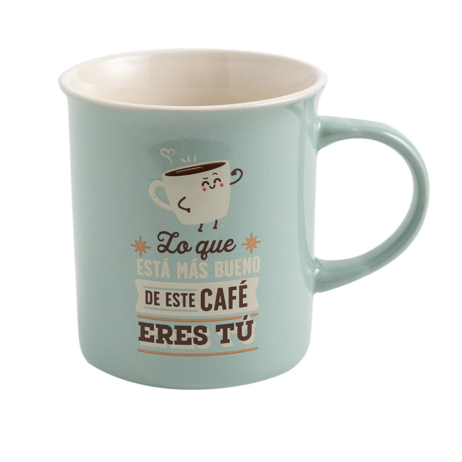 Taza Mr. Wonderful tipo camping con mensaje divertido de amor