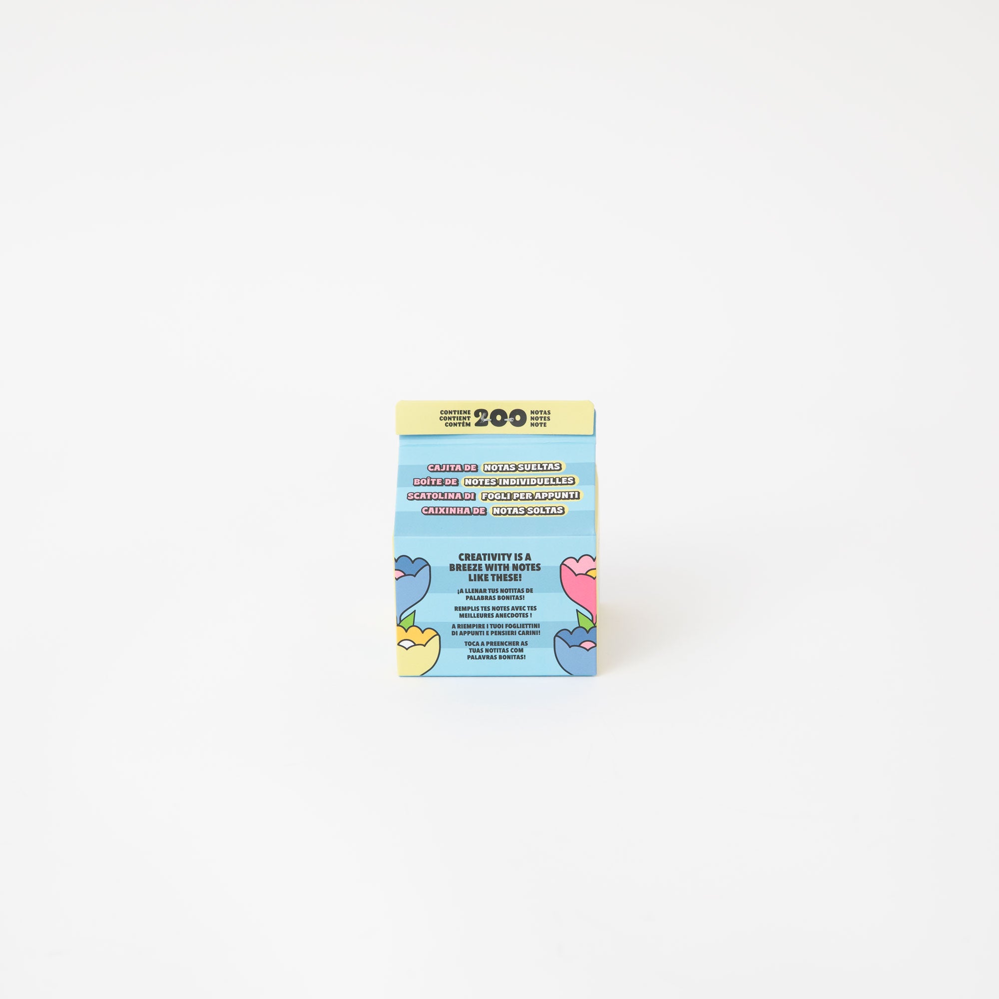 Cajita con notitas especiales y 4 diseños diferentes. Anécdotas y notas