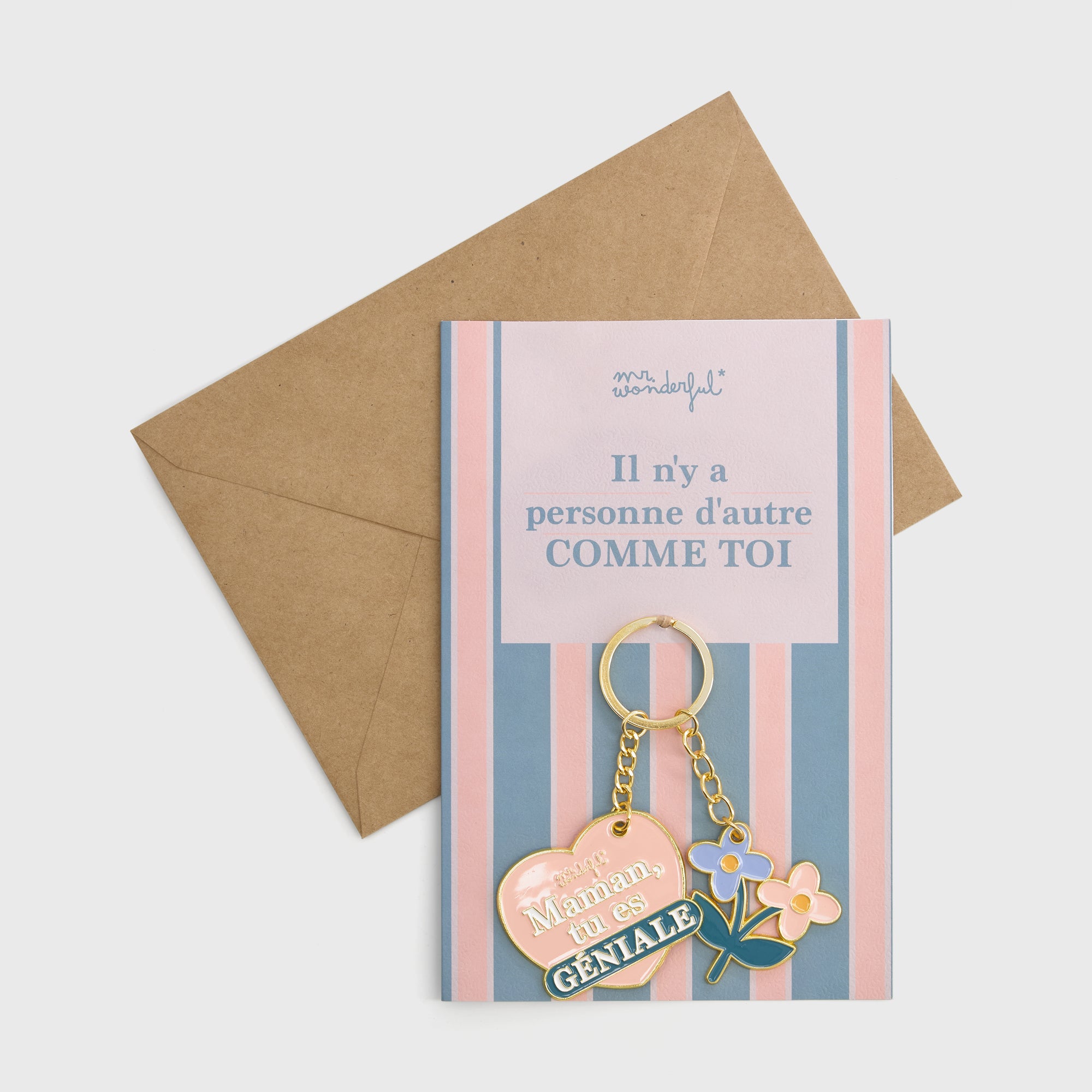 Carte avec porteclés - Il n'y a personne d'autre comme toi. Maman, tu es géniale
