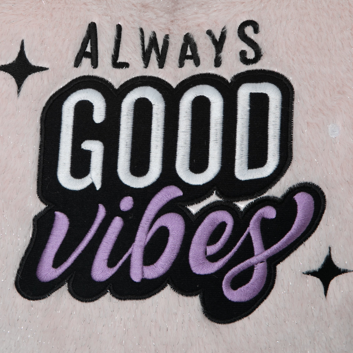 Cojín corazón de peluche - Always good vibes