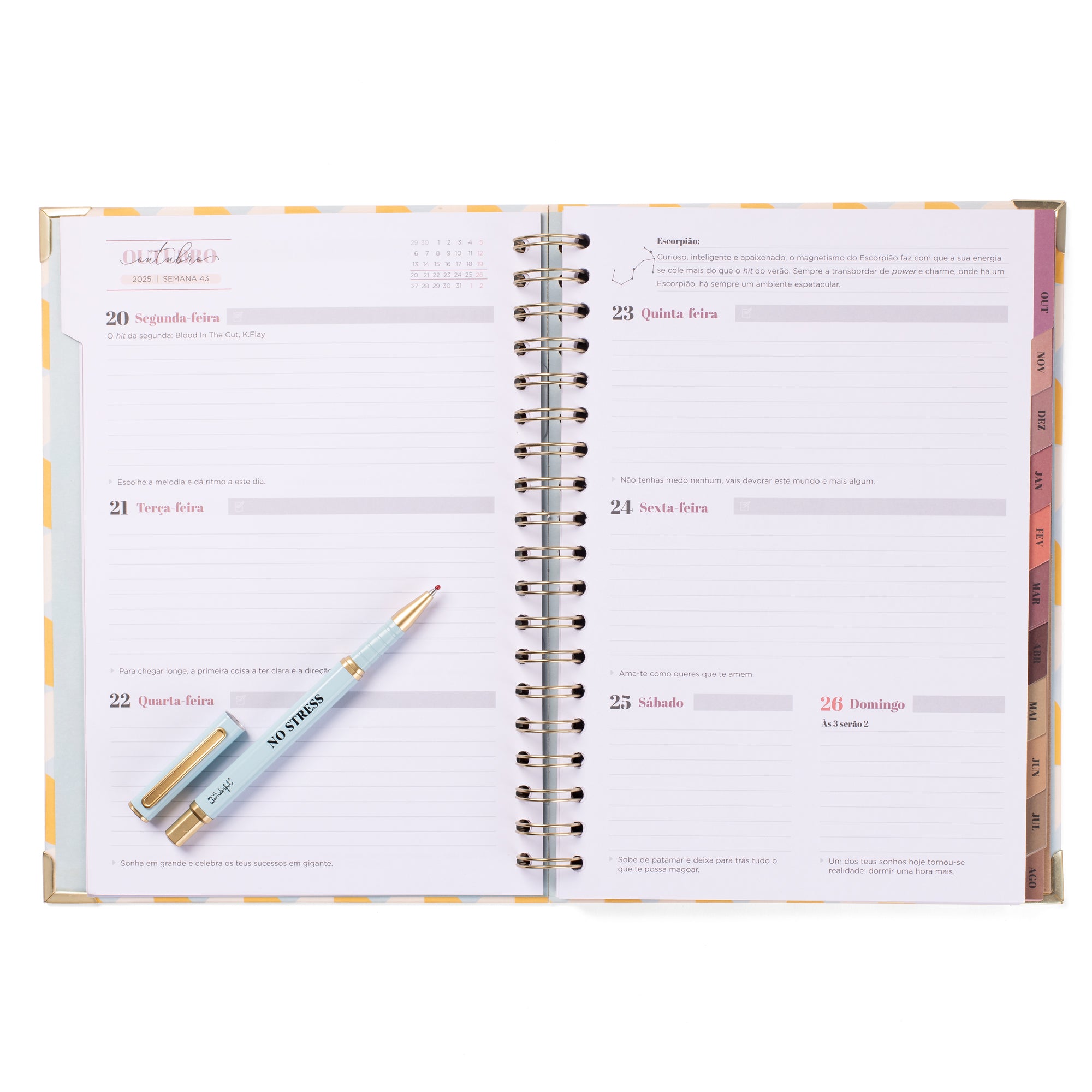 Grande conjunto de agenda semanal de escritório 2025-26 + caneta - Sem stress