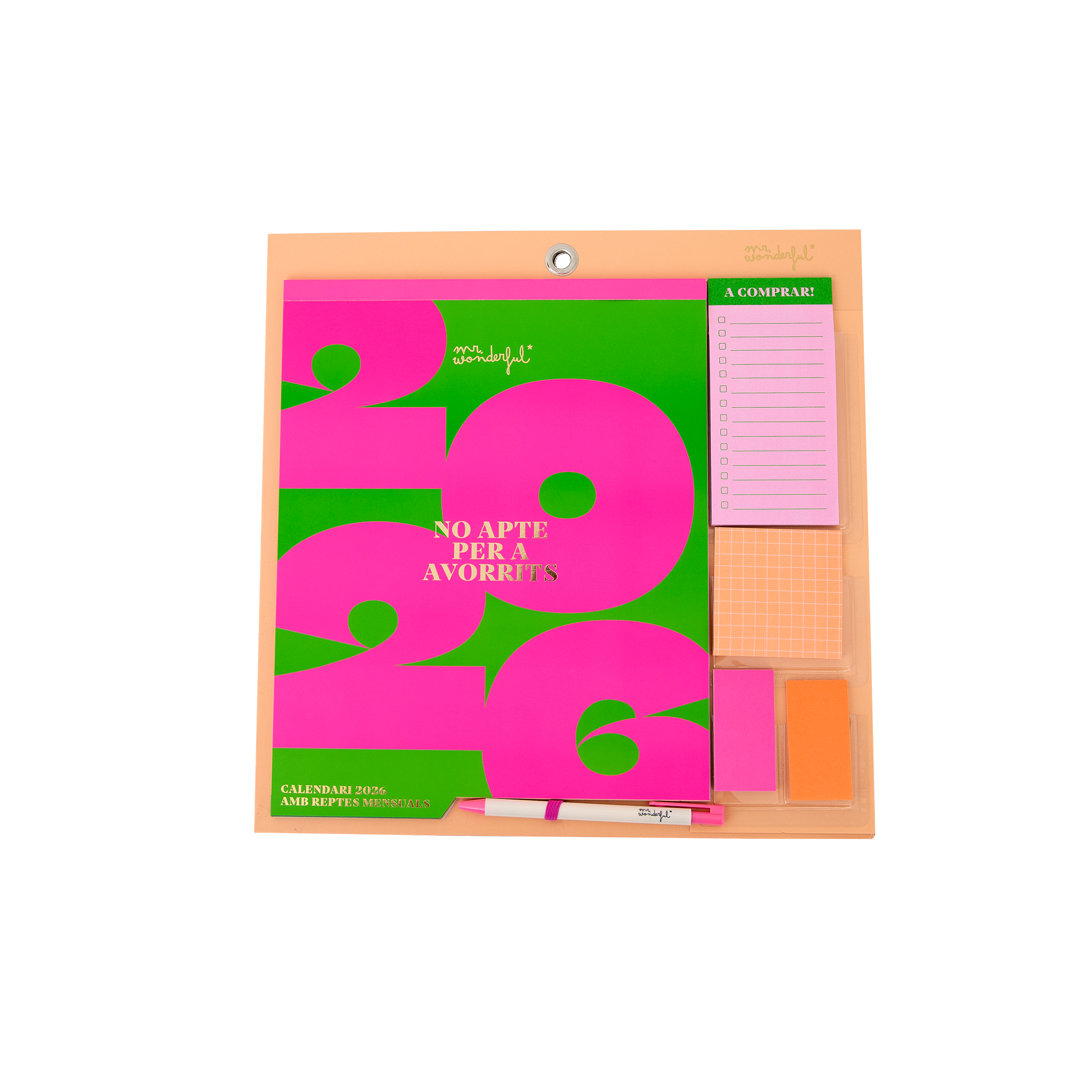 Calendari de paret magnètic 2026 | Mr.Wonderful "No apte per a avorrits"