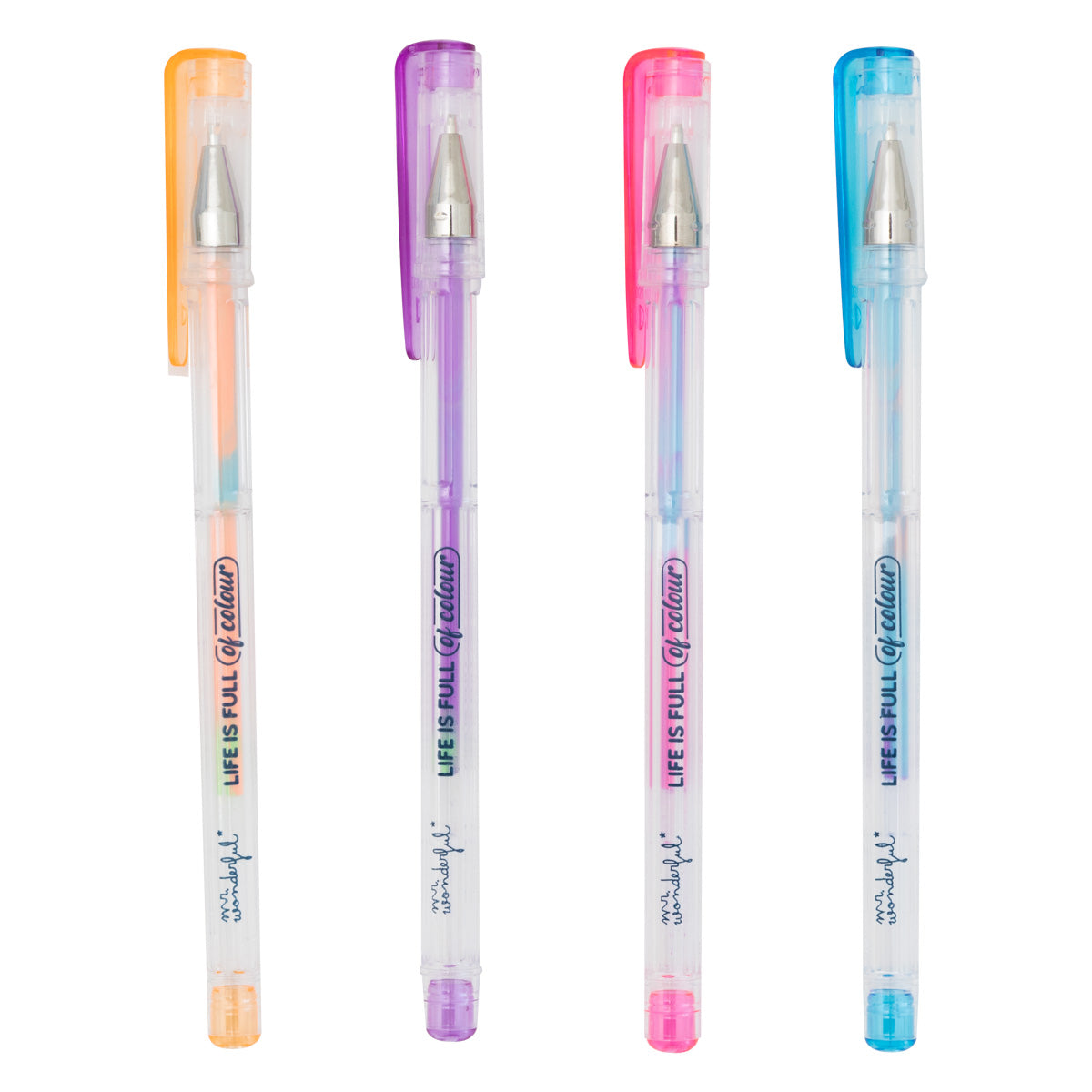 Set de 4 bolis multicolor de neón Mr. Wonderful