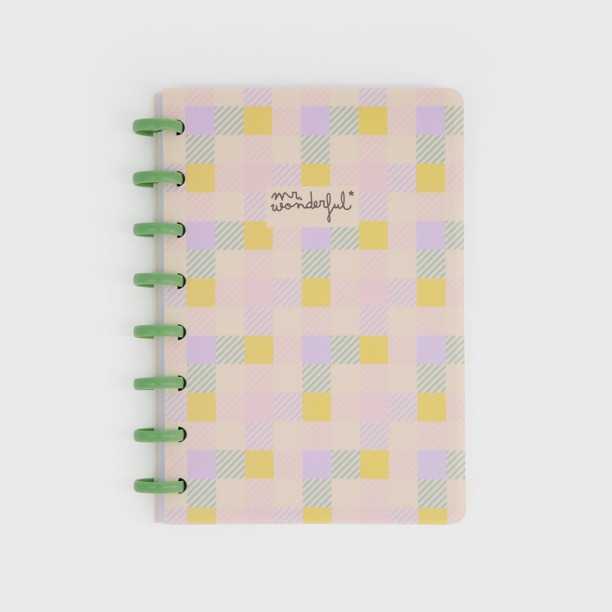 A5 notebook - Yellow, green and lilac checks