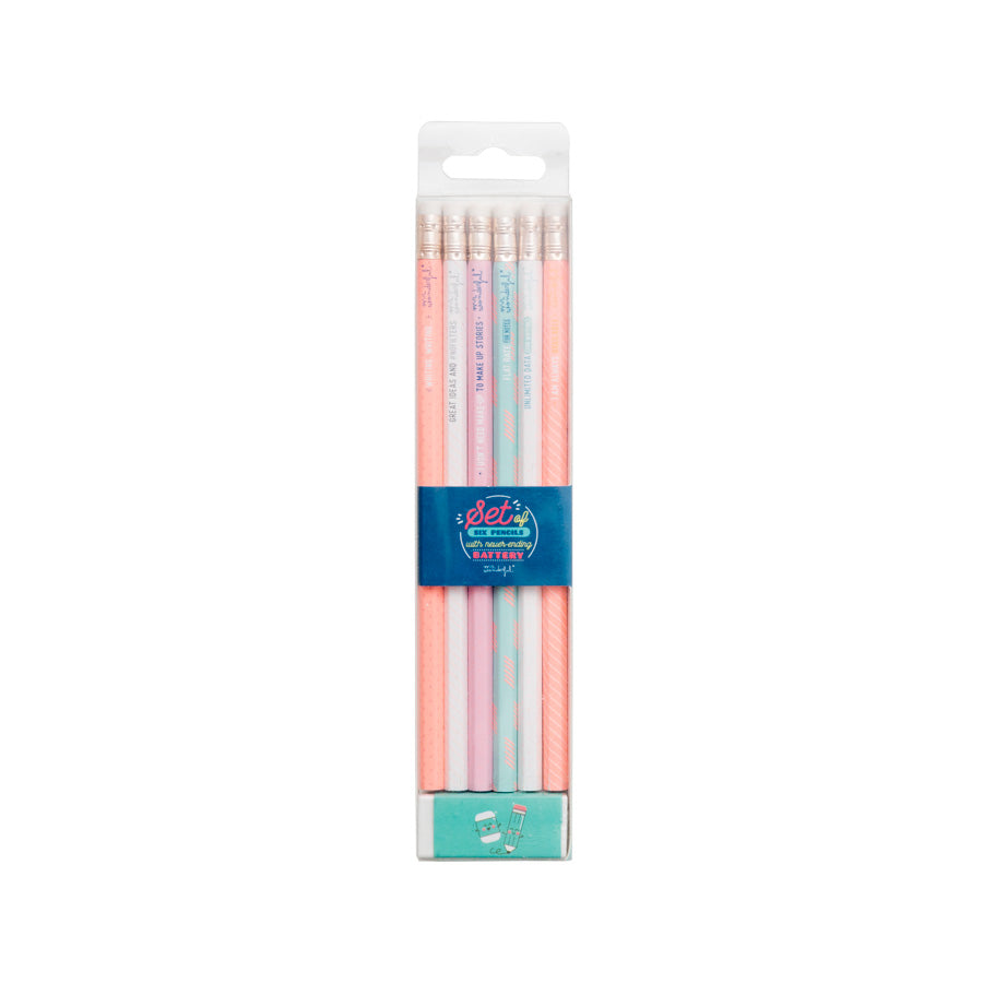Set de seis lápices con batería para rato