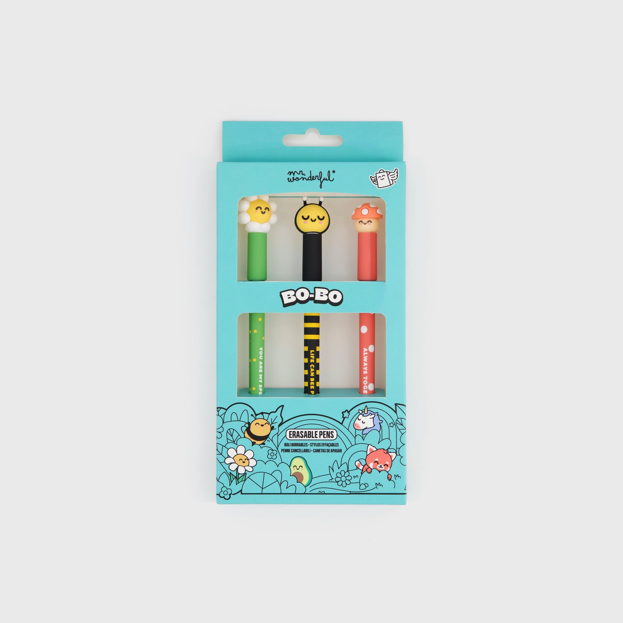 Set de 3 Bo-Bo's Borrables - Margaríta Abeja y Seta