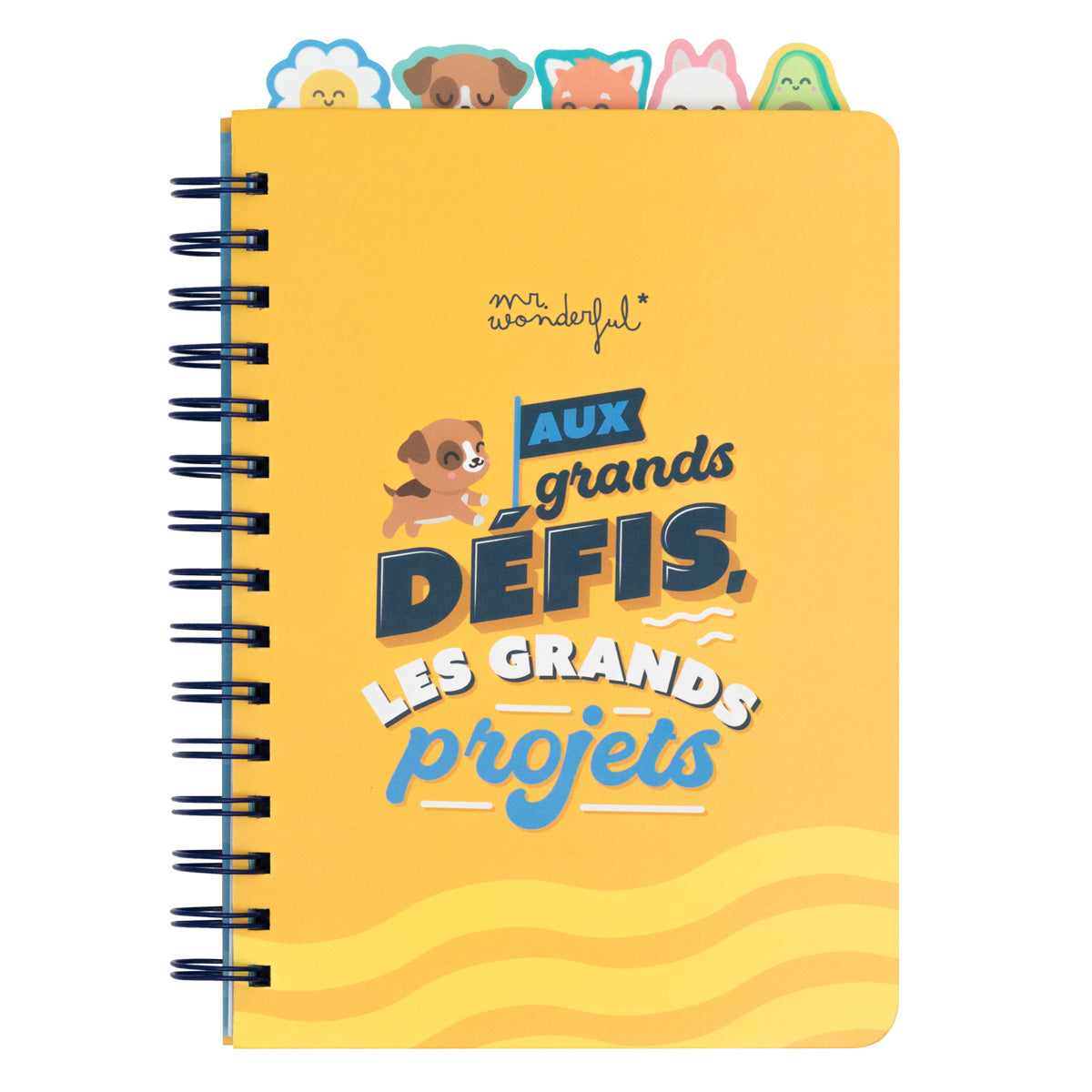 Cahier A5 avec des intercalaires à onglets - Aux grands défis, les grands projets