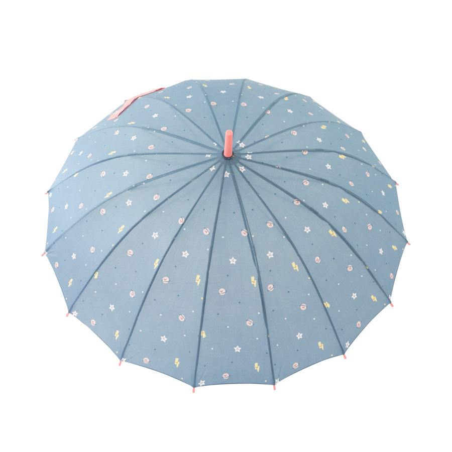 Large-sized umbrella blue colour - Planet print