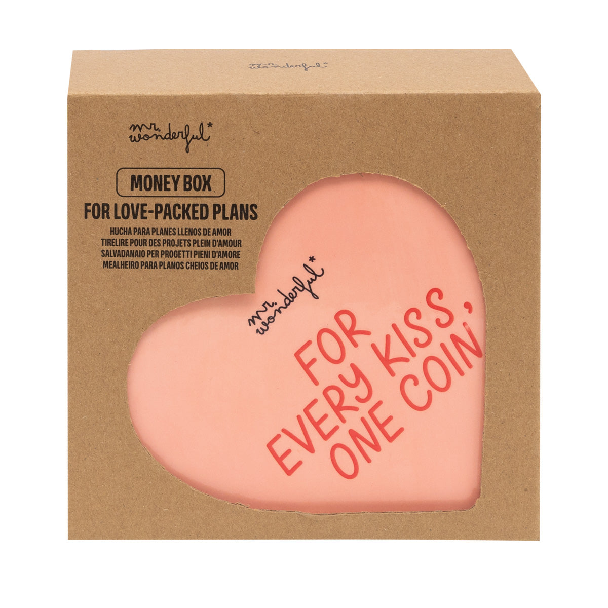 Money box heart - For every kiss, one coin