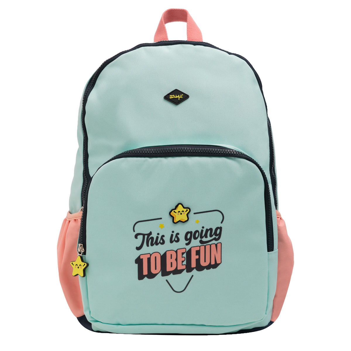 Mochila escolar con doble cremallera estrella Mr. Wonderful - This is going to be fun