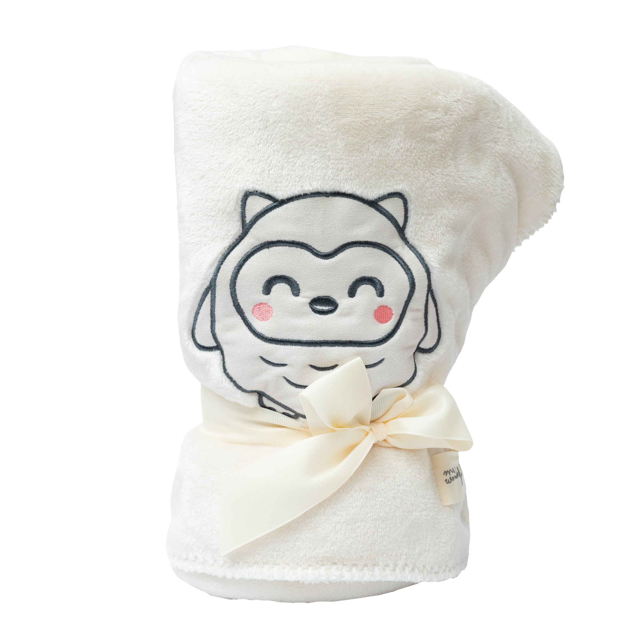 Soft baby blanket - Beige owl.