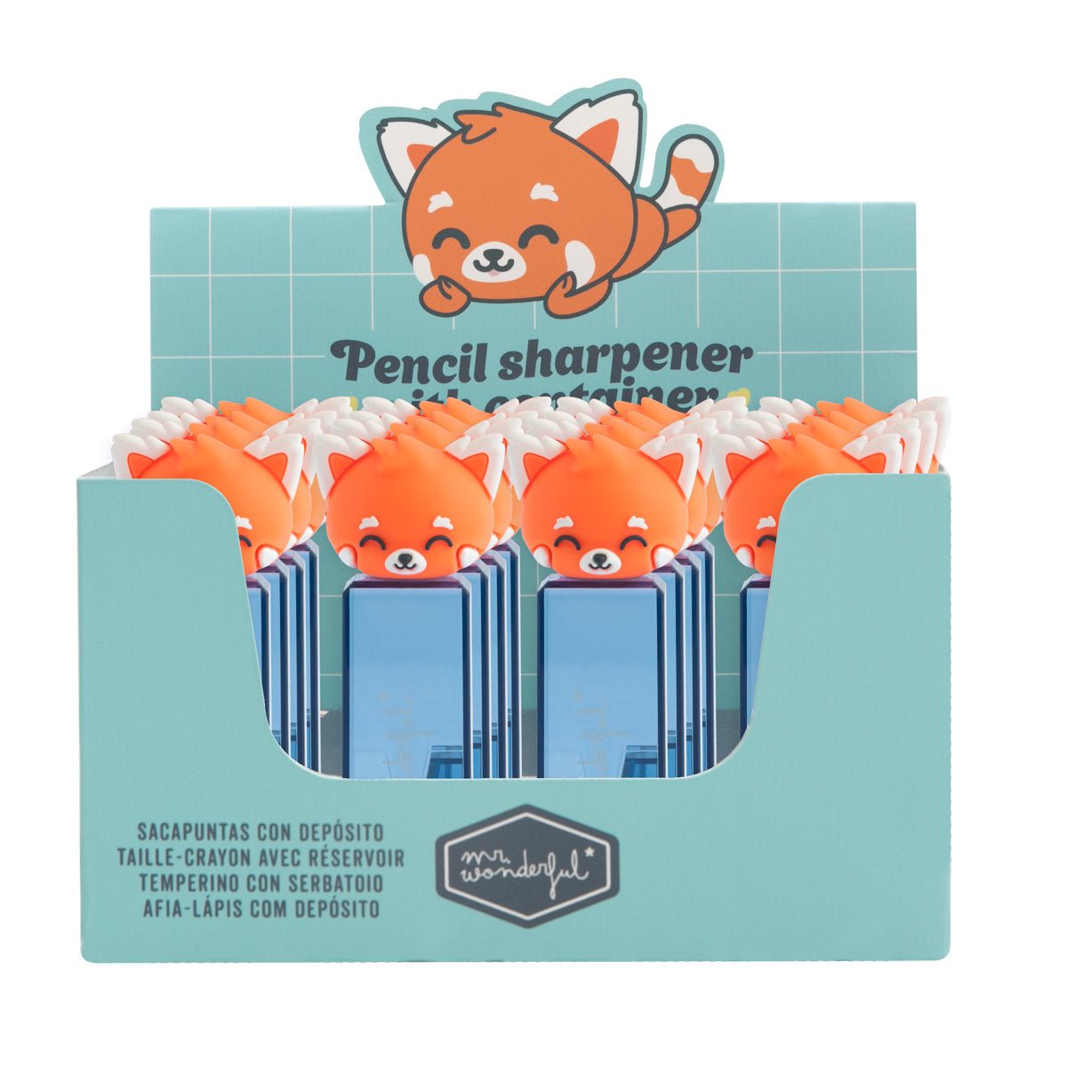 Pencil sharpener with container - Panda