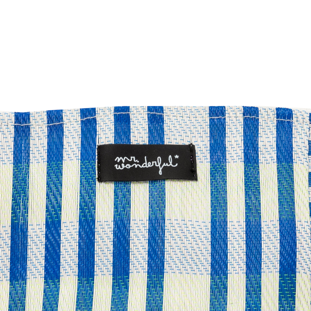 Striped beach toiletry bag – Blue and white.