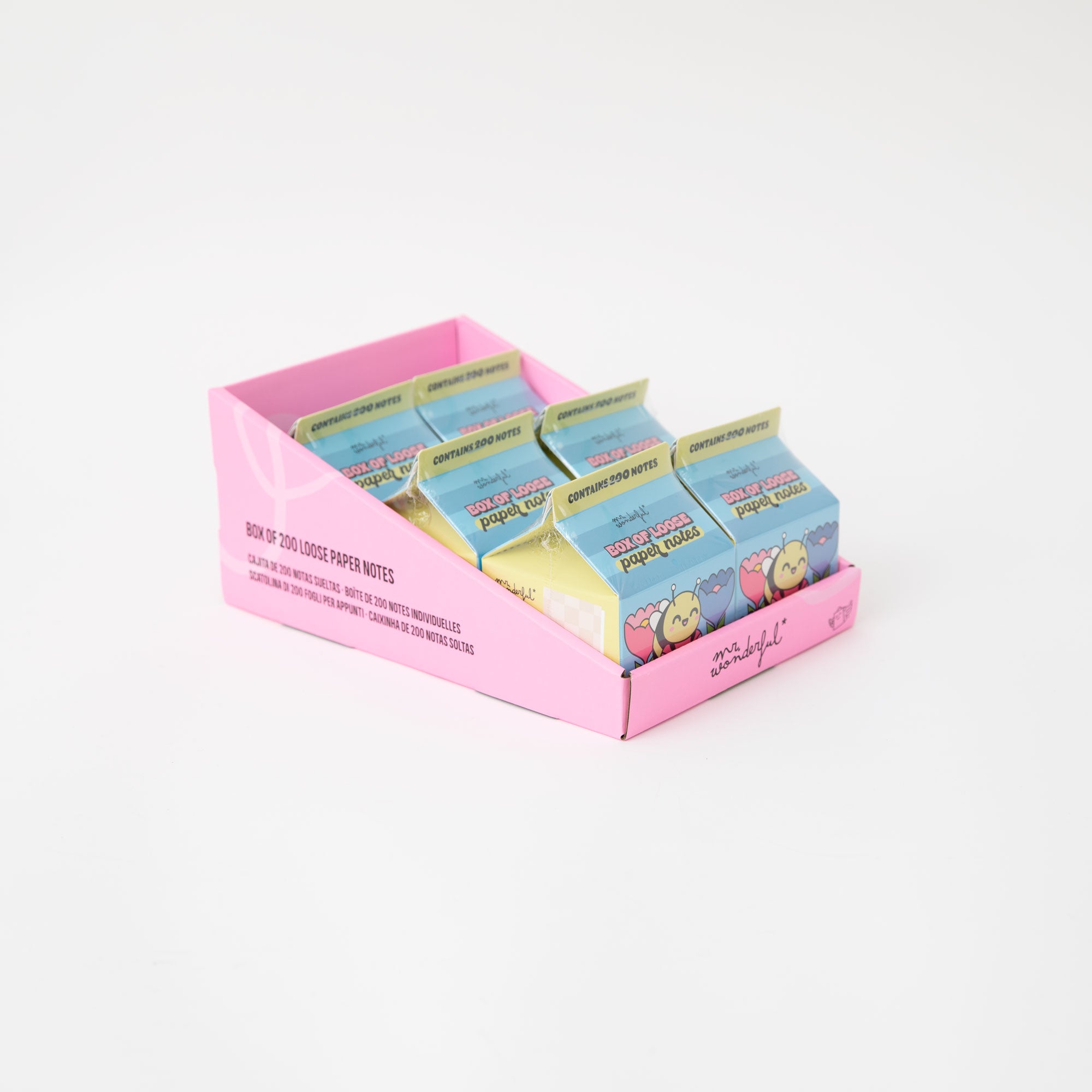 Cajita con notitas especiales y 4 diseños diferentes. Anécdotas y notas