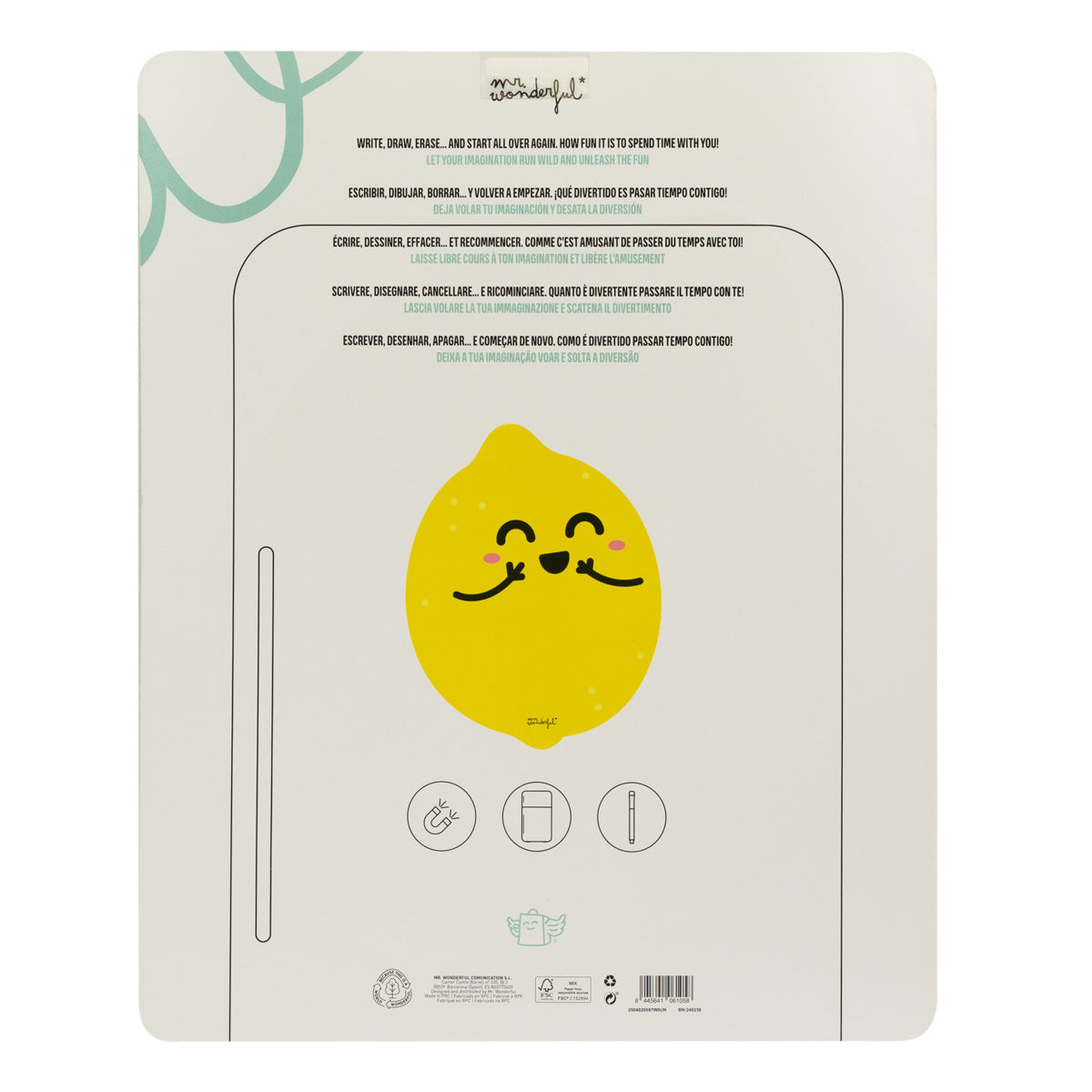 Magnetic whiteboard - Lemon