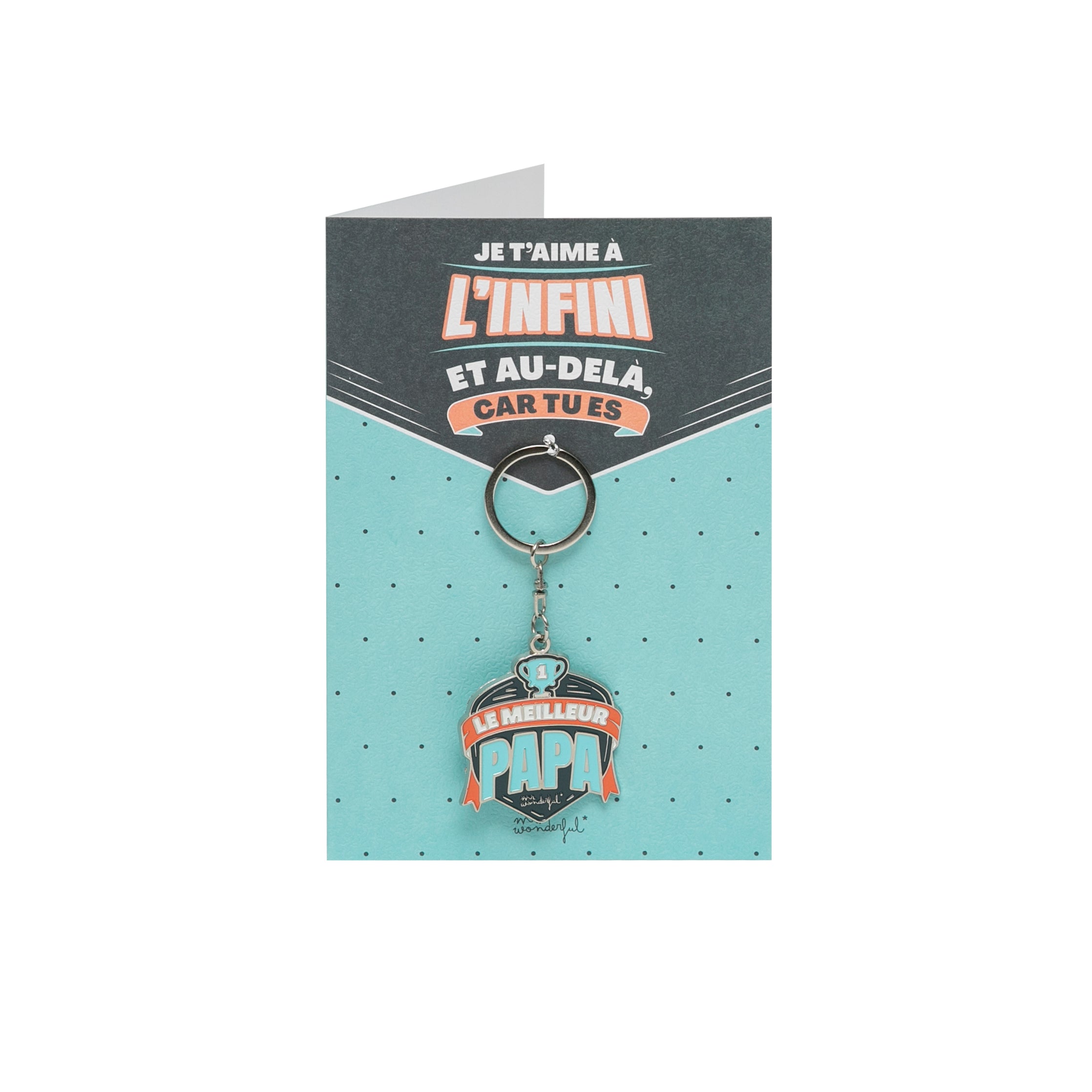 Carte avec porteclés - Je t’aime à l’infini et au-delà, car tu es le meilleur papa