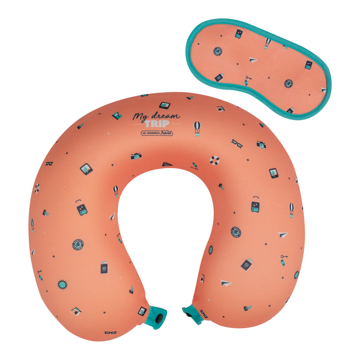 Travel pillow with sleep mask to dream wherever you go - Pink