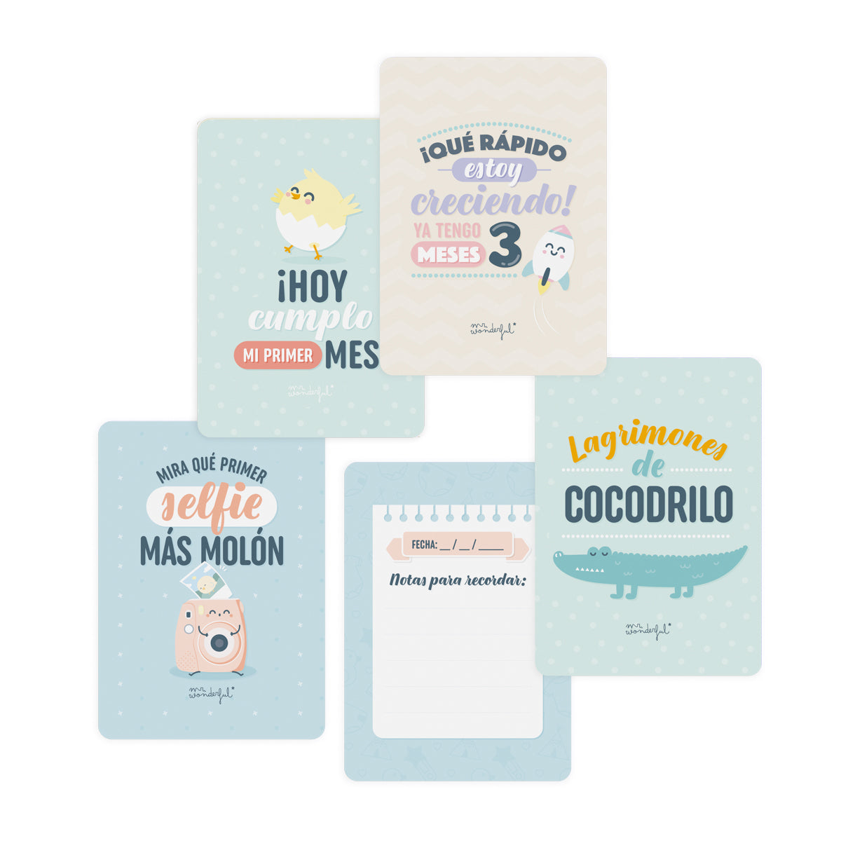 Regalos originales para recién nacidos tarjetones para fotos de Mr. Wonderful