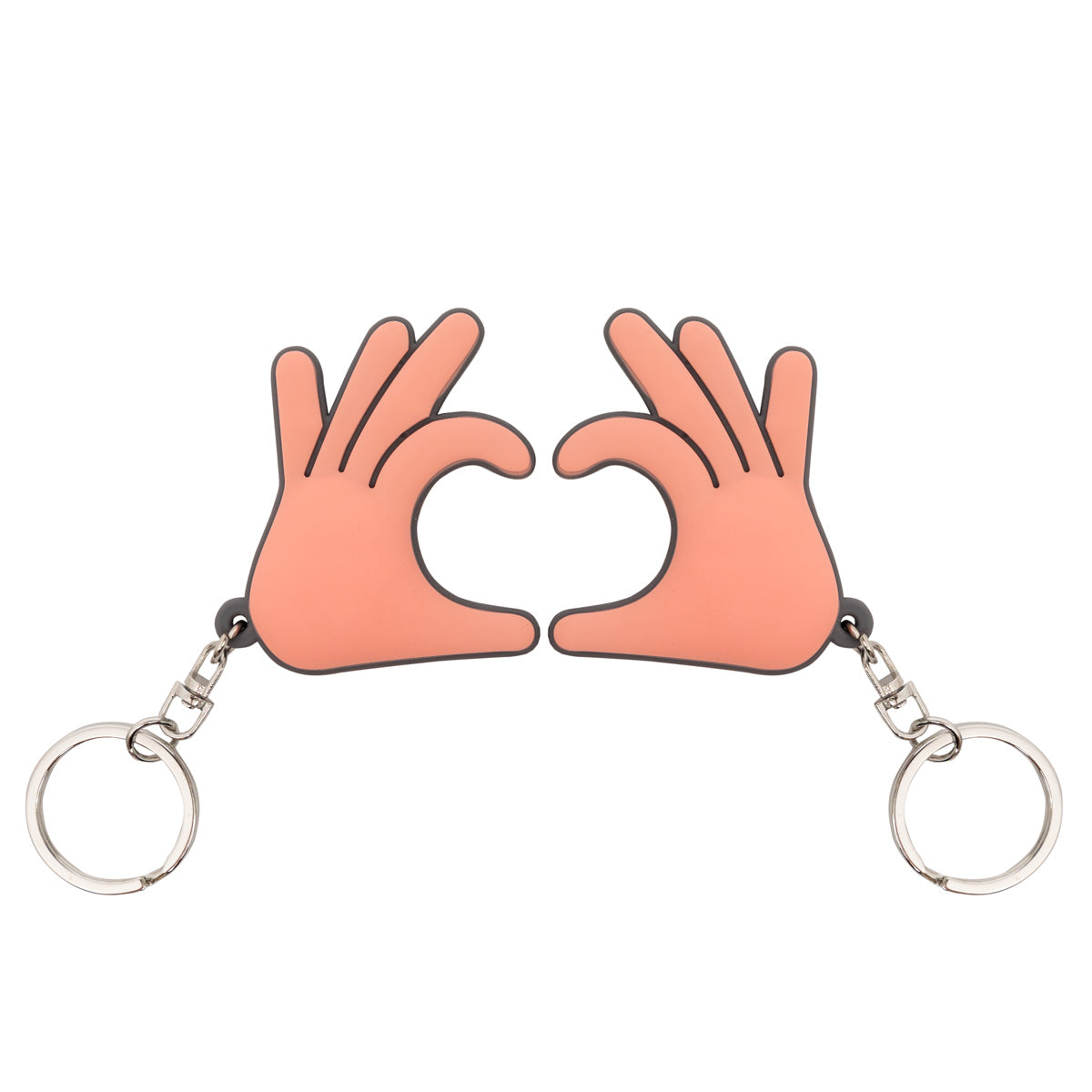 Lot de 2 porte-clés - Mains en cœur