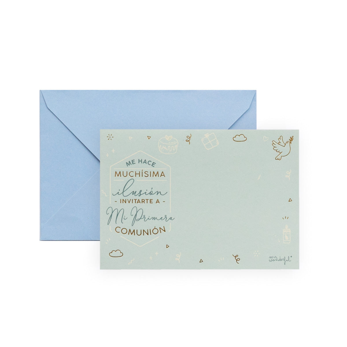 Set de 20 invitaciones personalizables para comunión