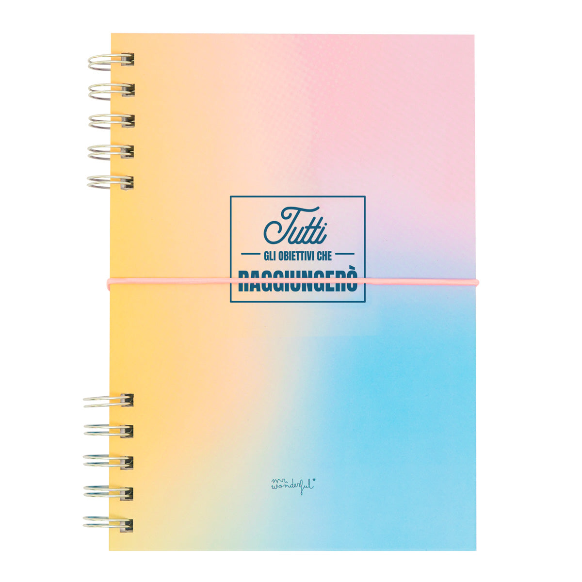 Quaderno A5 rosa - Tutti gli obiettivi che raggiungerò