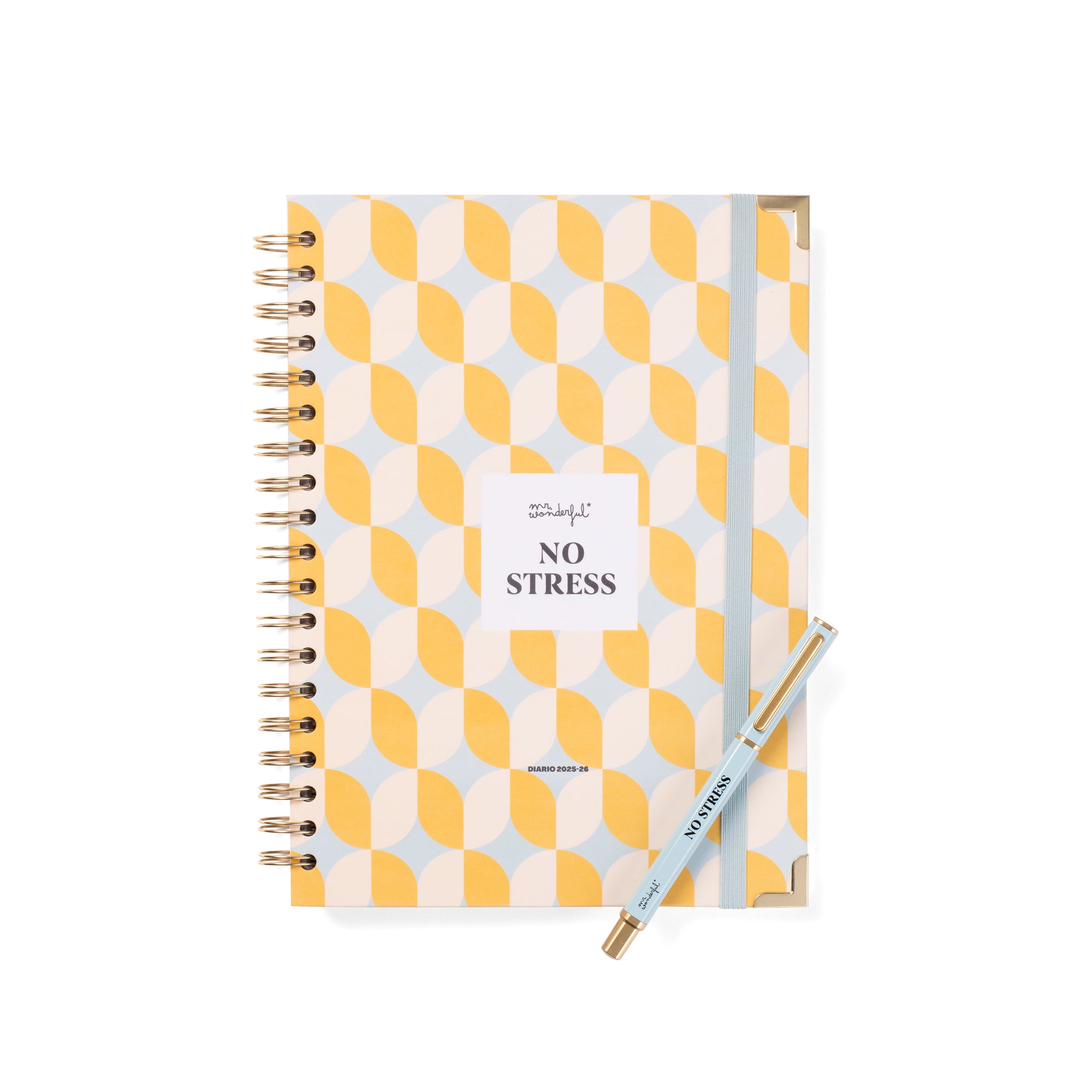 Set di Diario scolastico Office 2025-26 Settimanale Grande + penna - No stress