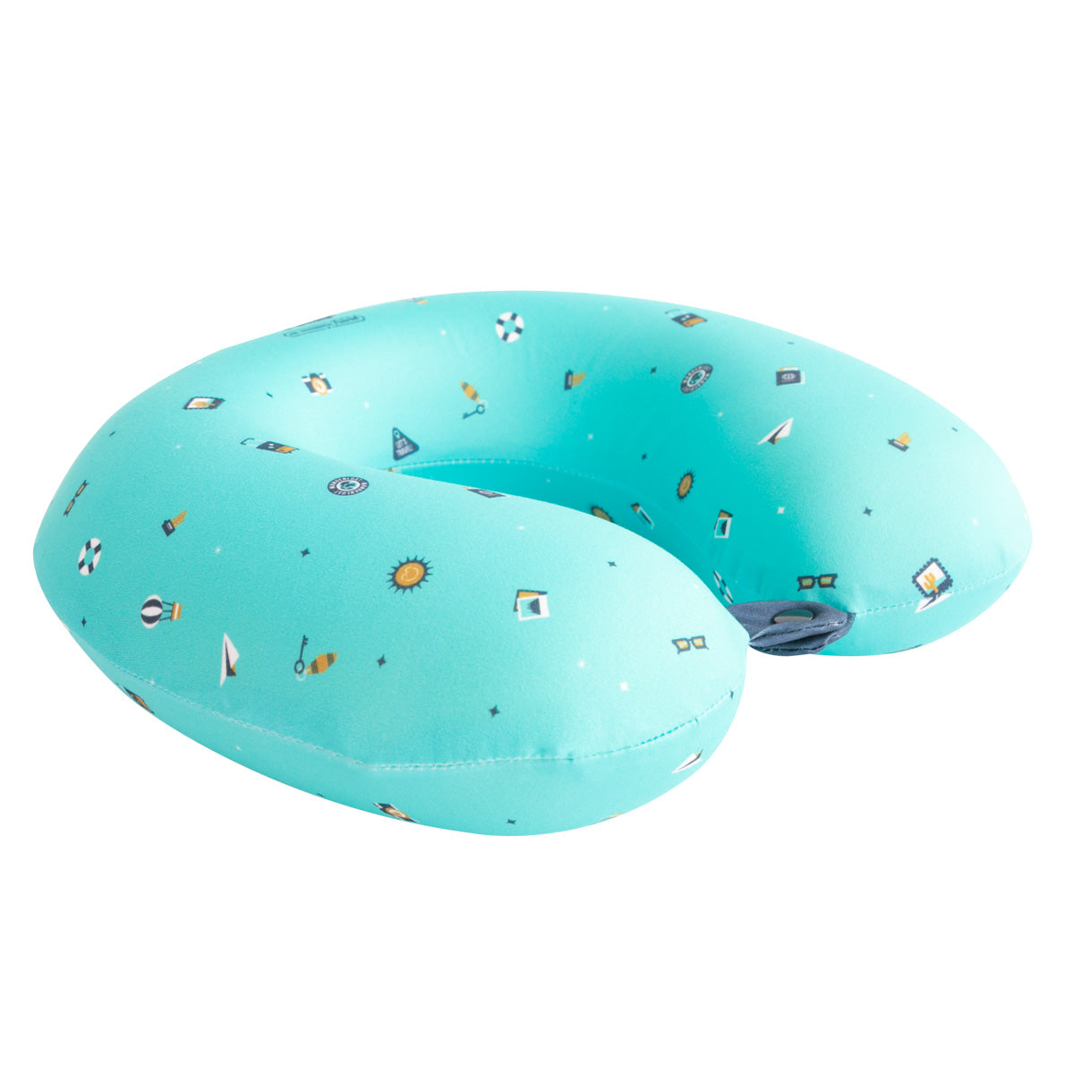 Almofada de viagem com máscara de dormir para sonhar onde quer que vá - Azul