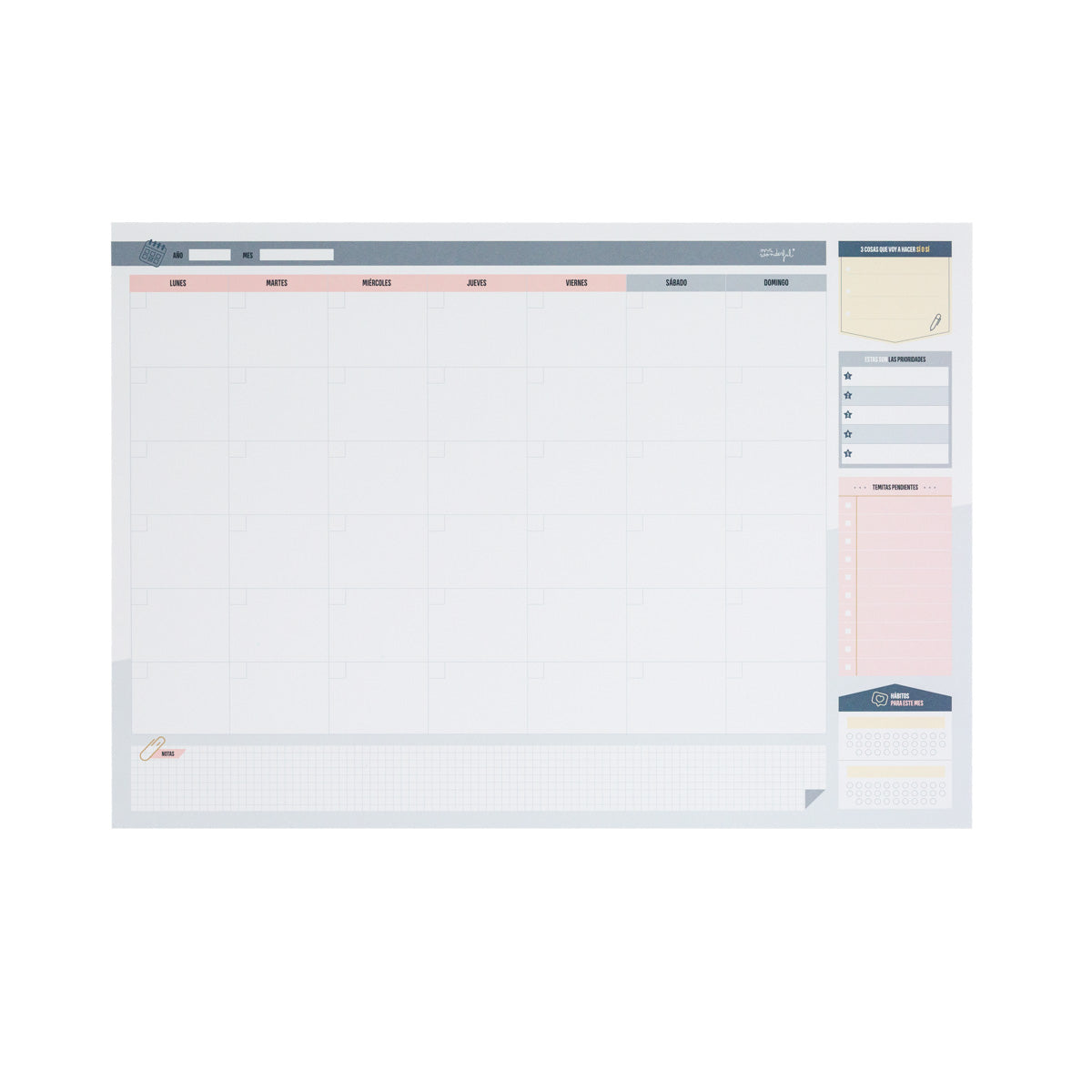 Organizador de escritorio para meses alucinantes