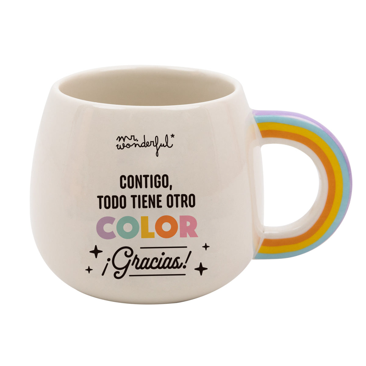 Mug Arc-en-ciel 3D - Avec toi, tout a une couleur différente. Merci!