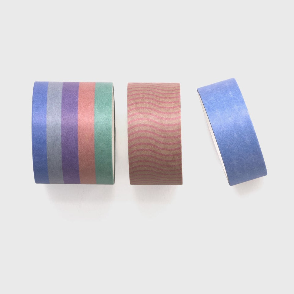 Lot de 3 rubans washi pour décorer votre bonheur - Bleu