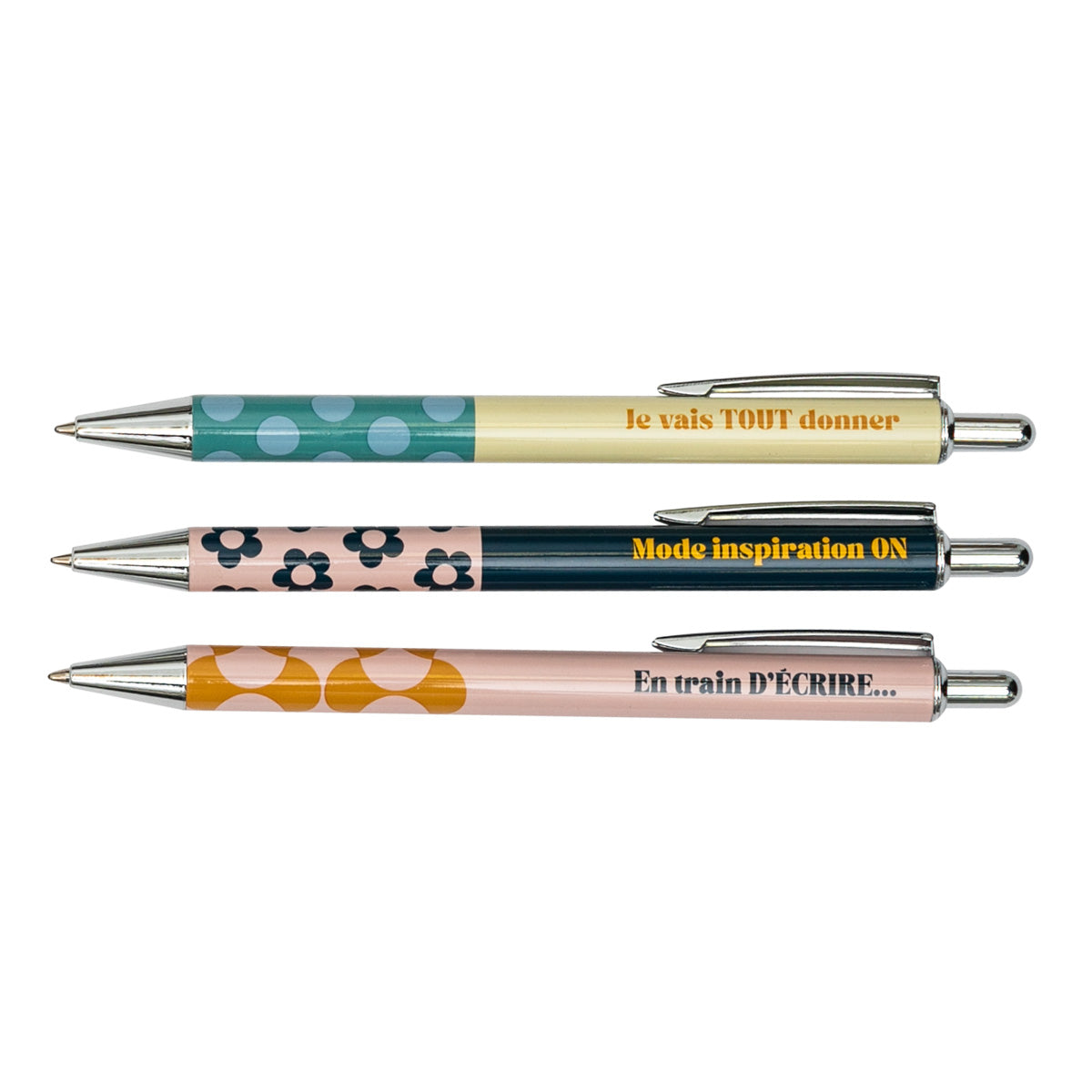 Trousse avec 3 stylos - Savourez chaque instant
