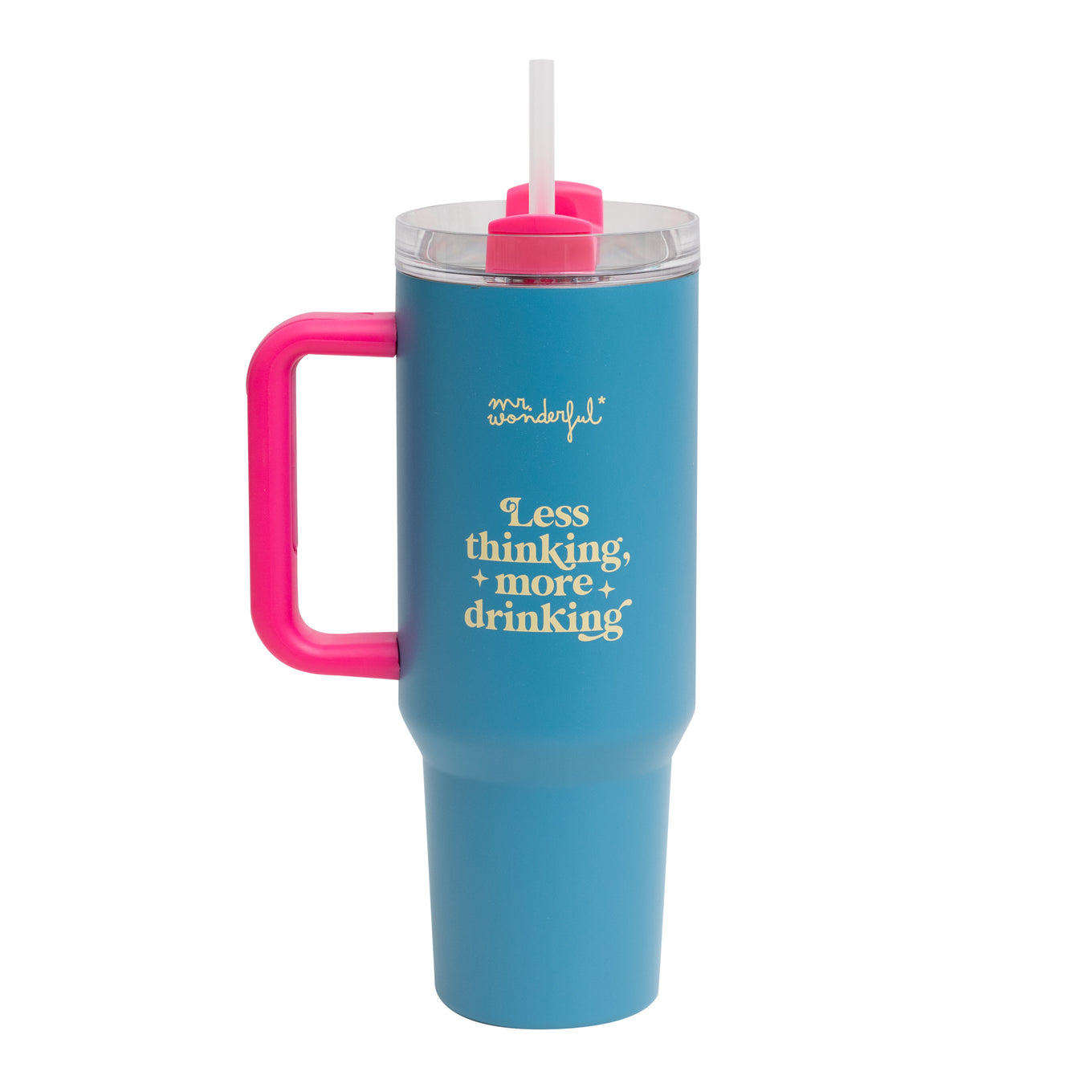 Taza take away térmica termo 1,2 litros con mensaje Mr. Wonderful - Less thinking, more drinking