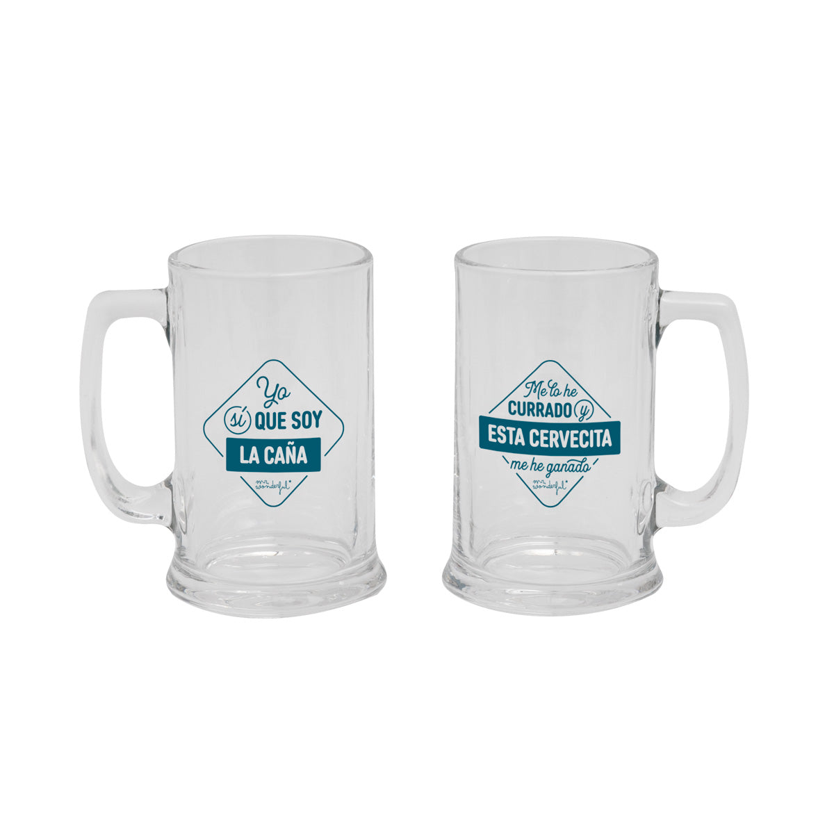 Set de dos jarras de cerveza para tomarse la vida fresquita y con bien de espumita