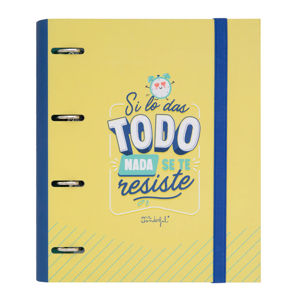Carpeta escolar con anillas Mr. Wonderful - Si lo das todo, nada se te resiste