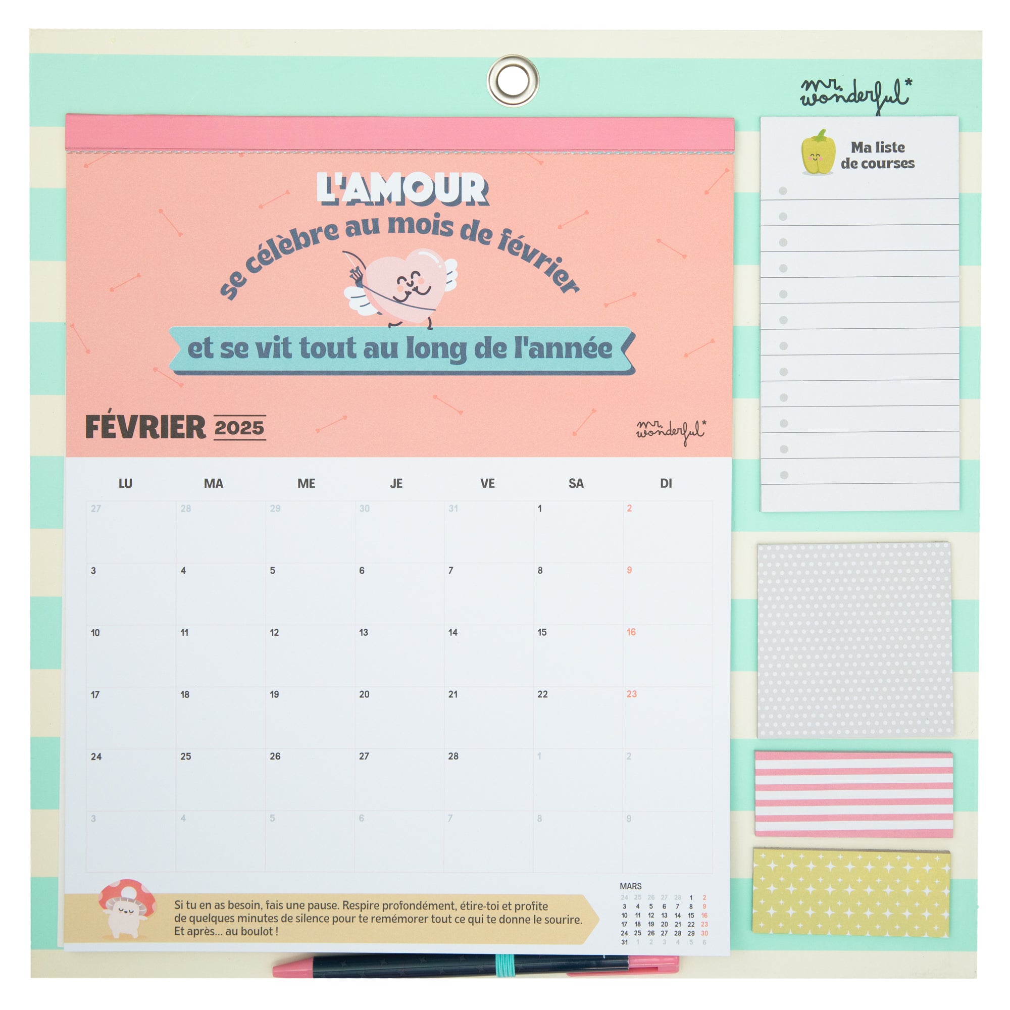 Calendrier mural Aimanté 2025 - 2025, bienvenue à tous