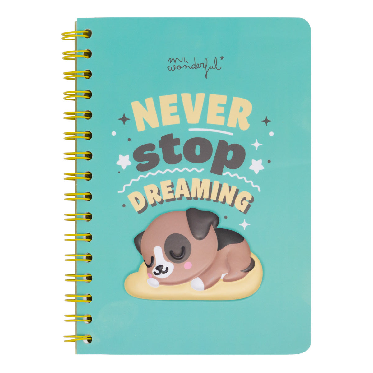A5 notebook 3D Dog - Never stop dreaming.