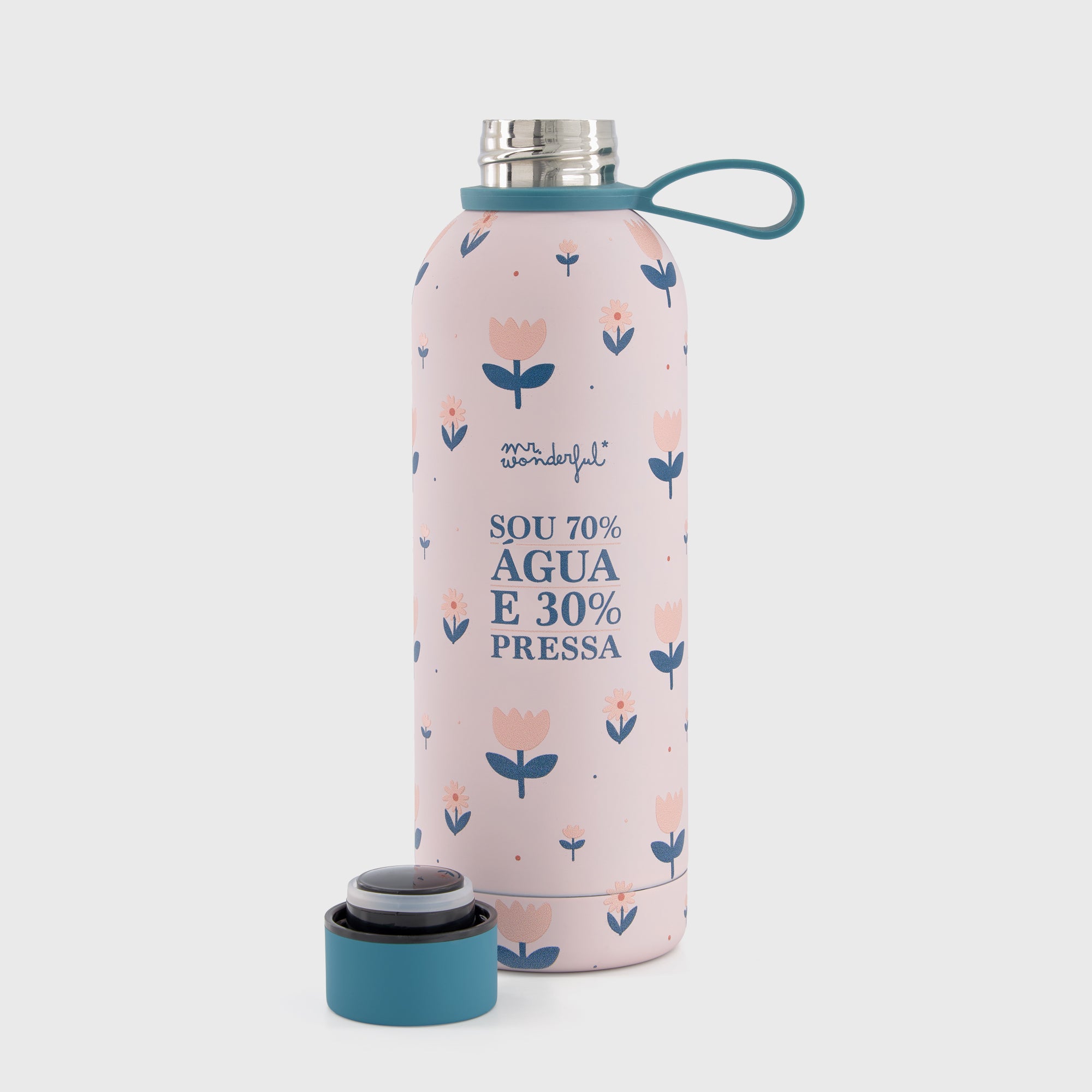 Garrafa térmica - Sou 70% água e 30% prensa