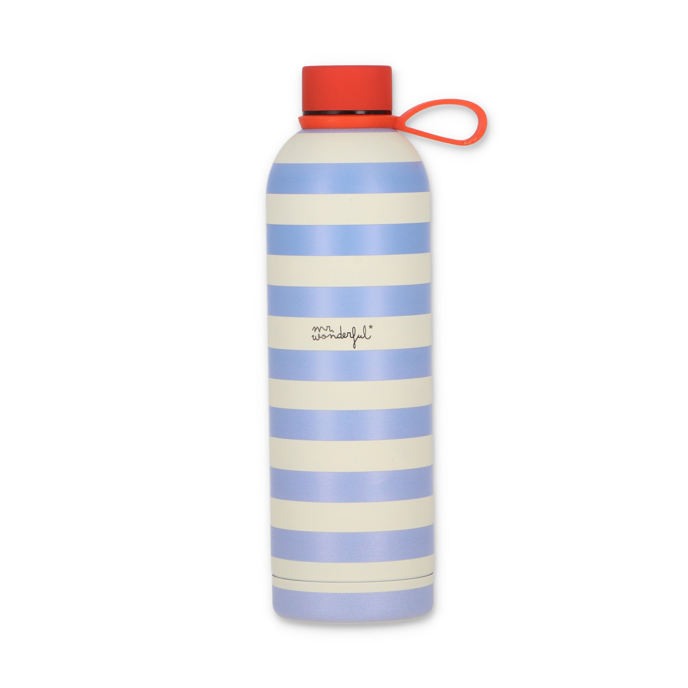 Thermal bottle blue and beige stripes - Walking on sunshine