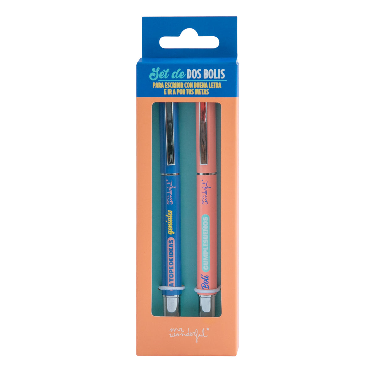 Set de 2 bolis para escribir con buena letra e ir a por tus metas