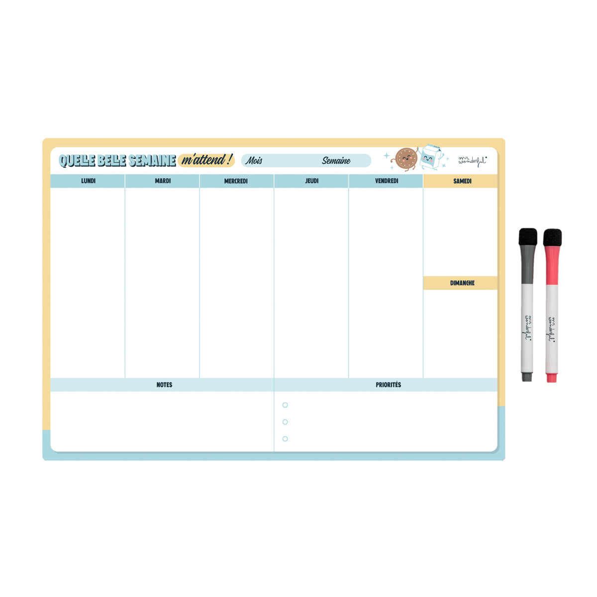Mr. Wonderful Agenda annuel Wonder 2026 avec vue quotidienne stylo