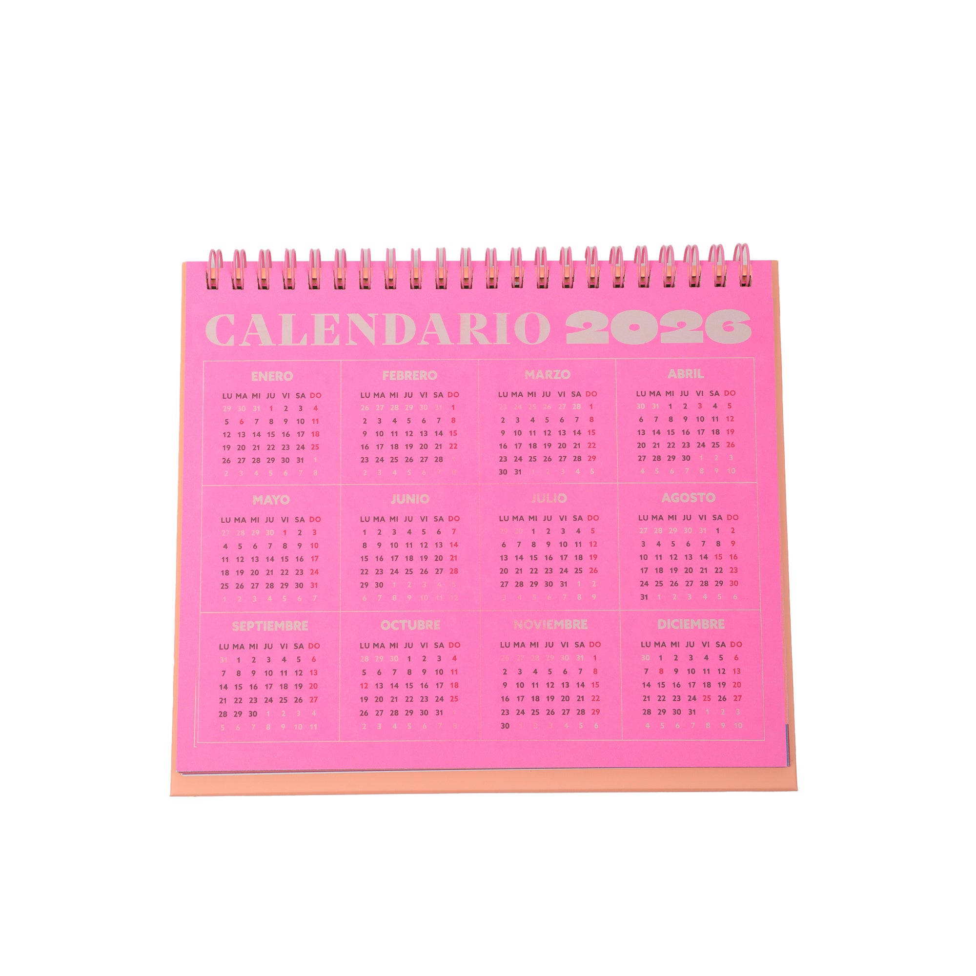 Calendario 2026 Mr. Wonderful de escritorio con pegatinas, notas adhesivas y días festivos españoles