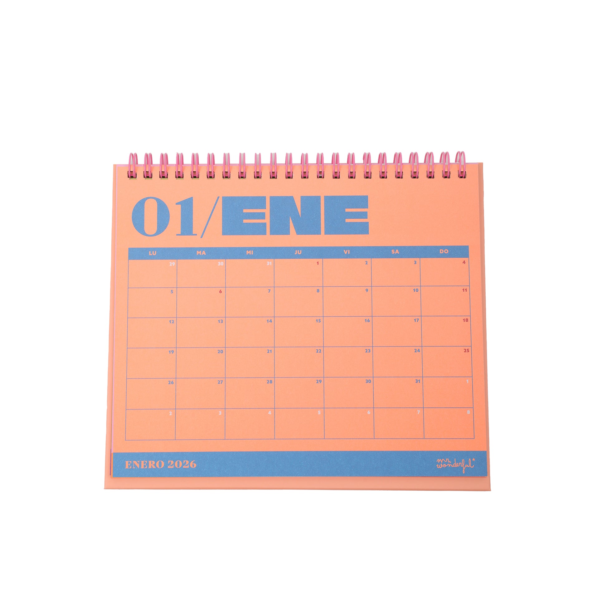 Calendario 2026 de escritorio Mr. Wonderful con retos mensuales