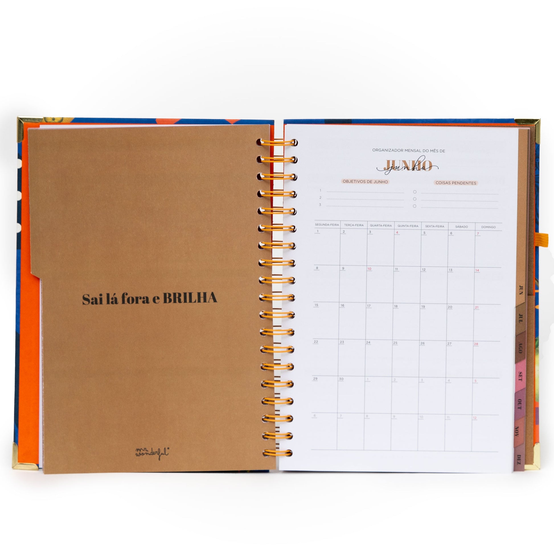 Agenda 2026 de organização semanal da Mr. Wonderful para escritório